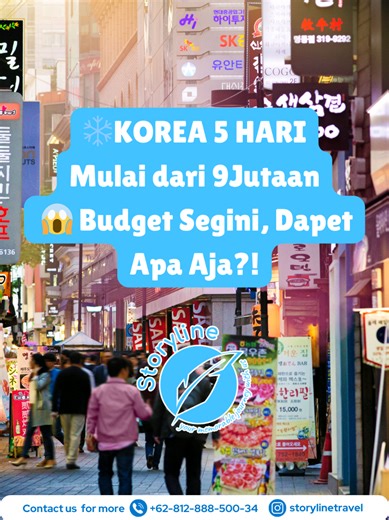 🔥 STOP SCROLL. Korea 5 hari mulai 9 jutaan?! Bukan clickbait. Ini real. City light Korea di malam hari, street food hangat di pinggir jalan, spot ikonik yang sering kamu lihat di drama—semua bisa kamu nikmati tanpa ribet mikirin itinerary. Liburan jalan, foto dapet, pengalaman juga dapet. Budget aman, rencana rapi, kamu tinggal fokus menikmati Korea 🇰🇷✨ Yang penting: liburannya kerasa, bukan cuma lewat timeline. 📩 Mau itinerary lengkap nya? Yuk DM Storyline Travel sekarang! 💯 📞 Atau langsu