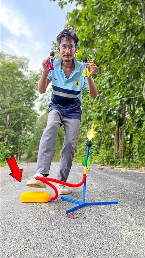 Jump Rocket 🚀 With 3 Foam Tipped Rockets X Stomp Launcher testing 🔥