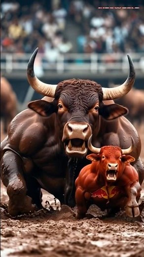 Super Strength Bulls Charging in Beast Mode! 🐂🔥 | Epic Power Short#ai #shorts