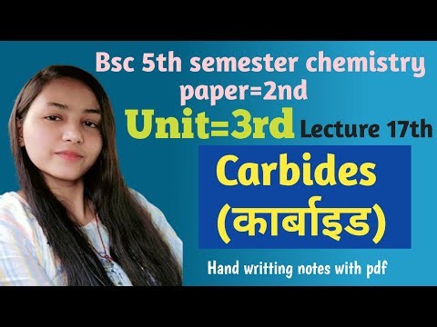 Carbides,bsc 5th semester chemistry paper 2nd unit 3rd in hindi#viral#trending#bscbestonlineclass 👍