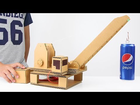 How to Make Hydraulic Powered Crane from Cardboard