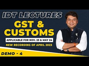 CA/CS/CMA Final IDT - IN DEPTH FULL COURSE | DEMO 4 | For Nov. 23 & May 24 | CA. Yashvant Mangal