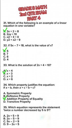 GRADE 8 MATHEMATICS || SECOND QUARTER EXAM || PART 4
