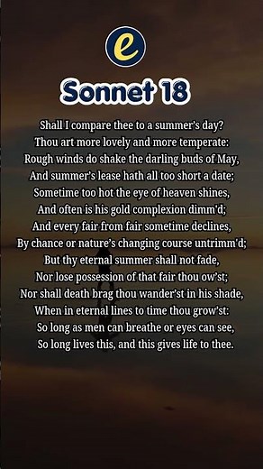 Sonnet 18 by Shakespeare #englishner #shakespeare #sonnet