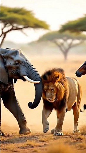 Lion meet elephants 👍#ytshorts