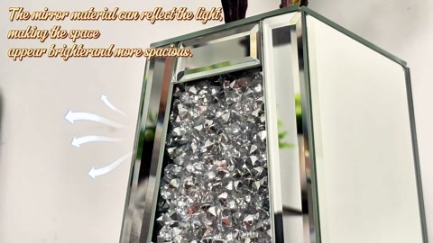 Diamond Silver Mirror Vase Geometric Bling Floor-Standing Luxury Home Decor