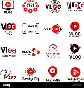 Vlog video channel logo icons set, simple style Stock Vector Image & Art - Alamy