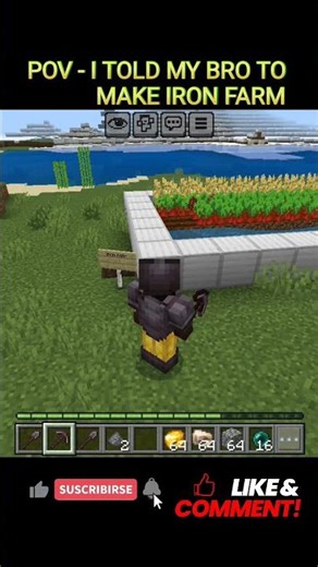 I TOLD MY BRO TO MAKE ITON FARM #minecraft #shorts