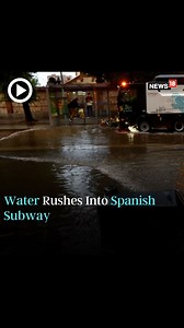 4.1K views | Flood water cascades over carriage on Madrid's metro line in Span #Water #rail #Subway #subwaytrain #spain #rain #flood | News18 | Facebook