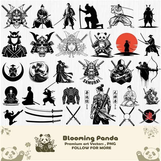 Samurai Silhouette SVG Bundle, Samurai Svg, Japanese Warrior PNG, Katana Sword, Samurai Sword, Bushido Martial Arts, Samurai Cricut - Etsy UK