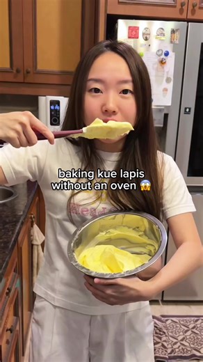 my sis in law and i tried baking kue lapis legit without an oven pt 2 #cake #pastry #bakingtok