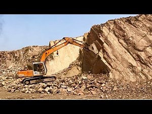 Massive rock break with Excavator ! Excavator’s power and precision in action: excavator powerful