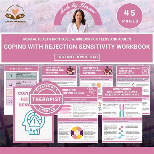 Coping With Rejection Sensitivity Workbook, Teen & Adult Self-help Guide, Printable Worksheets, Emotional Security, Heal Attachment Wounds - Etsy