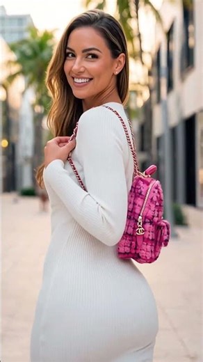 CHANEL Pre Loved Classic CC Chain Pocket Backpack Quilted Tweed Mini, Pink