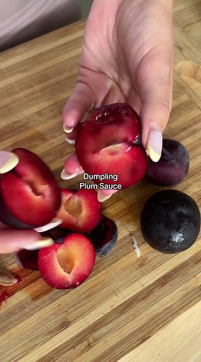 Dumpling Plum Sauce 🥟💗 full recipe ↓ Okay you can put down the soy sauce for your next bowl of dumplings because this Chinese-inspired dumpling sauce is off the charts! It’s sweet and savoury with hints of spice! 🌶️ My batch is more sweet & sour this time round because I’ve included native Davidson Plums which are naturally extremely sour but rich in vitamins! However, these can be hard to find, so any dark plum will be perfect in this recipe. Ingredients: - 5-6 small dark plums - 2 tsp grate