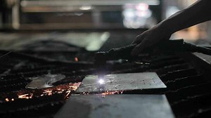 Download Cutting metal plate with a laser. cutting metal for free