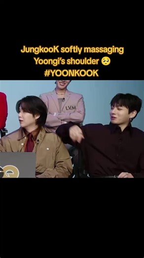 JungkooK softly massaging Yoongi’s shoulder 🥺 #YOONKOOK #SUGA #Jungkook
