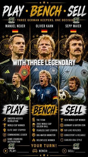 Neuer vs Kahn vs Maier: World Cup Play, Bench, Sell 👀 #worldcup2026 #fifaworldcup2026 #soccer
