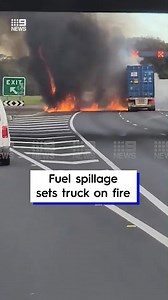 Three citybound lanes on the Monash Freeway have been closed as emergency services work to contain a blazing truck. The driver managed to escape the ordeal without injuries. READ: Link on bio. #9News | WATCH LIVE 6pm | 9 News Melbourne