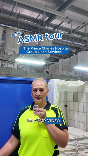 Our sound guy was away when we filmed so we did the best we could in the edit. 👂 Shoutout to the group linen services team for putting up with our social media girlie suggestions, but most importantly for making sure Queenslanders have clean hospital sheets, pillowcases, gowns and more during their hospital stay. ❤️ Fun fact: more than 500 loads of linens are processed in our laundries each day— that's approximately 175 TONNES of laundry a week! 🤯