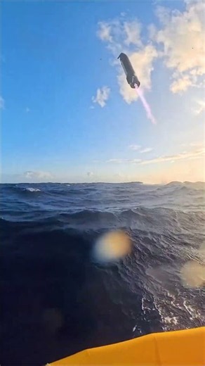 Insane Buoy Cam View of Starship Landing! 🌊🚀 #spacex #youtubeshorts
