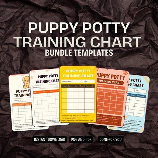 Puppy Potty Training Chart | Printable Housebreaking Tracker | Dog Toilet Training Log | PDF PNG Instant Download - Etsy