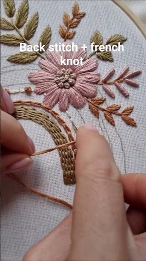 Back Stitch & French Knots 🌈✨ | Boho Rainbow Embroidery #embroidery #tutorial #diy #handmade #stitch