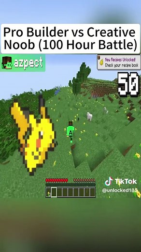 Pro Builder vs Creative Noob: 100 Hour Minecraft Battle