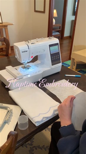 My first towel!!! #embroidery #brotherse700 #embroiderymachine #embroiderytiktok