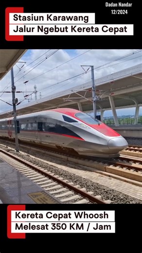 Bullet Train Acceleration on tracks in Indonesia, Fast Train speeds along the track