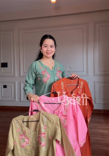 Thread & mirror embroidered cotton kurti pant and shawl set ❤️ Green 38,40,42,44,46 Rust 38,40,42,44,46 Pink 38,40,44,46 Beige 38,40,42,44,46 Kurti Length 45 inch Kurti Fabric: cotton Message us on Instagram or Facebook page to order. Instagram: Urvasi_official Facebook page: Urvasi Traders Or You can visit our store. Location: kawasoti, Nayabazar, Nawalpur. #urvasiofficial #kurtilover #kurtiinkawasoti kurta kurtaset shortkurtiinnepal coord coordset cottonkurtis kurti kawasotimuser