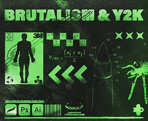 Brutalism & Y2K Procreate Stamps: Design Assets for Photoshop, Illustrator - Etsy
