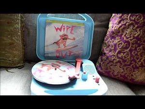 The Muppets Beach Party (1993) Animal performing Wipe Out Picture Disc on a portable record player