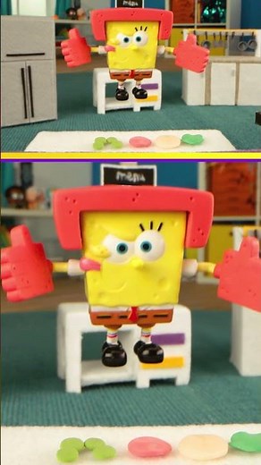 SpongeBob toy does karate in the kitchen! 👊🍔
