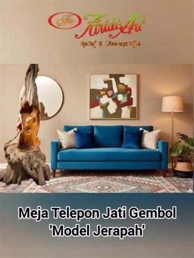 Meja Telepon / Hias / Pajangan Kayu Jati Gembol 'Jerapah'