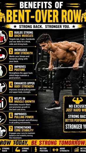 Bent-Over Row Benefits 💪 | Back Workout for Strength | Build Strong Back