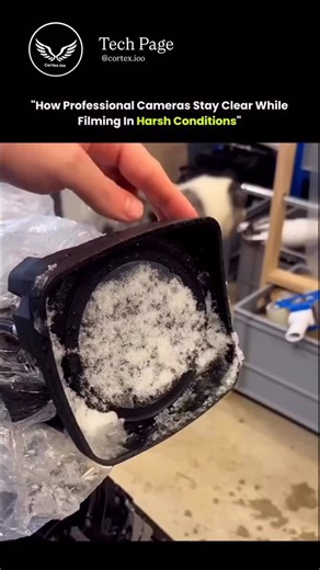 Tech Page on Instagram: "Professional cameras stay clear while filming in harsh conditions through a combination of smart design and protective technology that shields the lens and internal components. Weather-sealed bodies prevent dust, sand, rain, and moisture from entering, while special lens coatings repel water, oil, and dirt to keep the image sharp. In extreme environments, cameras also use heated lens elements, protective housings, and airflow or wiper systems to stop fogging, ice, or deb