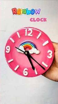 Wall Clock Making at Home | Easy DIY Handmade Rainbow Clock 🌈 #wallclock #shorts