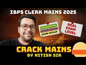 ⚡ IBPS CLERK MAINS 2025 💥 | 🧠 REAL EXAM LEVEL REASONING | SCORE 30+ 🔥 | NITISH SIR 🚀/ SUCCESS IQ