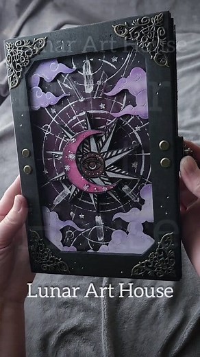 4.5K views · 271 reactions |  this Celestial Hidden Key Journal was made to order, customizing the colors. But I'll definitely have one (or two) journals like this also for my update Sept. 16th  Made to order option is always available on my site lunararthouse.com #hiddenkeybox #hiddenkeyjournal #journal #witchy #crystals #book #gothic | Lunar Art House | Facebook