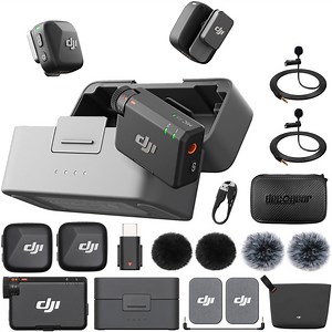 DJI Mic Mini (2 TX 1 RX Charging Case), Ultralight with Accessory Bundle