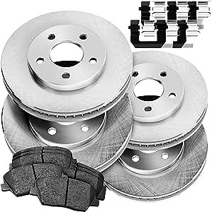 PowerSport Front Rear Brakes and Rotors Kit |Front Rear Brake Pads| Brake Rotors and Pads| Ceramic Brake Pads and Rotors |fits 2001-2003 Chrysler PT Cruiser