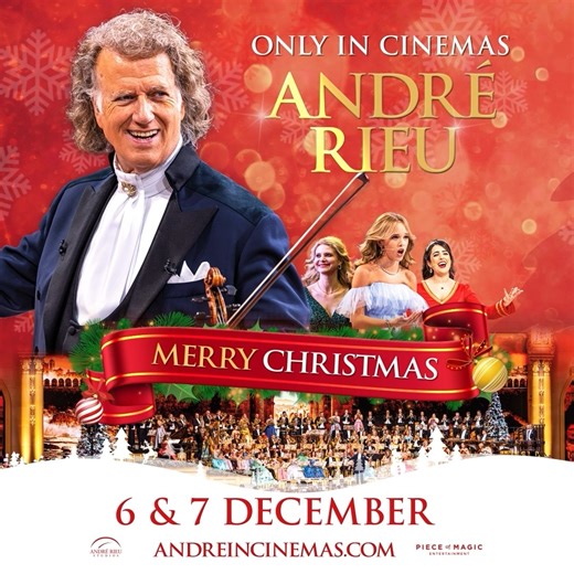 A Christmas Dream performance to welcome in the Festive Season, see André Rieu’s 2025 Christmas Concert: Merry Christmas being screened on Sunday 7 and Wednesday 10 December. Included in your admission price, enjoy a drink on us https://bromsgrovearts.org.uk/events/ | Fairfield Bromsgrove