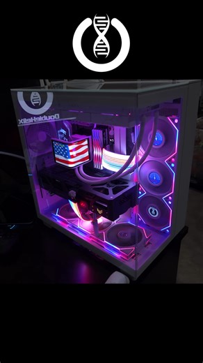 My favorite colors. This is the Double Helix personal PC. Ryzen 7 9800X3D / 64GB DDR5 PC6400 / 3x4TB NVME SSD / 2x8TB HDD / MSI X870E / Asus TUF RTX5090 32GB / NZXT H9 Elite / 1050W PSU | DNA Computers & Electronics Repair | Facebook