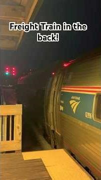 Valley Flyer #479 departs Greenfield, MA with a freight train in the back #railfanning #amtrak #fyp