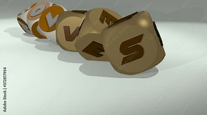 wolves video footage of bouncing letters, animation of 3D illustration for animal and wolf