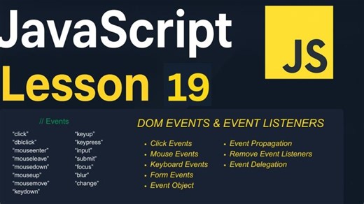 JavaScript Lesson 19 | DOM Events | Click, Mouse, Keyboard, Form Events, Delegation Propagation | Maroof Qureshi