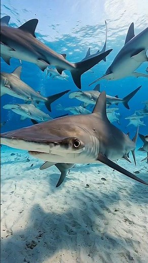 🦈 Hammerhead Shark Formation | #deepsea #marinelife #nationalgeographic