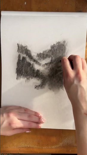 Misty landscape drawing tutorial 🏞️