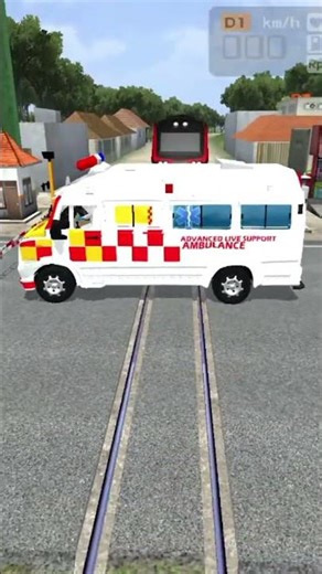 🚨 Ambulance फंस गया Raiway Track पर 😲 | BUSSID #shorts #gaming #ambulance